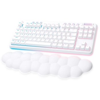 Logitech - G715 Aurora Collection TKL Wireless Mechanical Tactile Switch Gaming Keyboard for PC/Mac with Palm Rest Included - White Mist