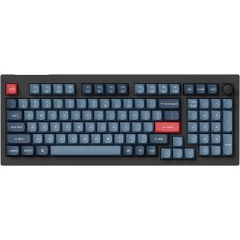 Keychron - V5 Max 96% Custom Wireless RGB Mechanical Keyboard with Programmable QMK/VIA Hot-Swappable Red Switch - Black