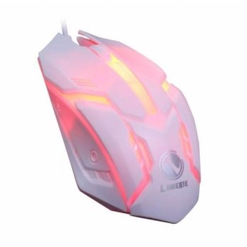USB Wired Mouse Colorful LED Gaming Mouse Wired Mice Optical Wired Gamer Mouse For Desktop Laptop PC Computer (white)