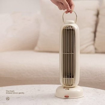 USB Tower Fan 3600MAh Battery Rechargeable Aromatherapy Leafless Tower Fan Portable Desktop Air Cooler for Home Study